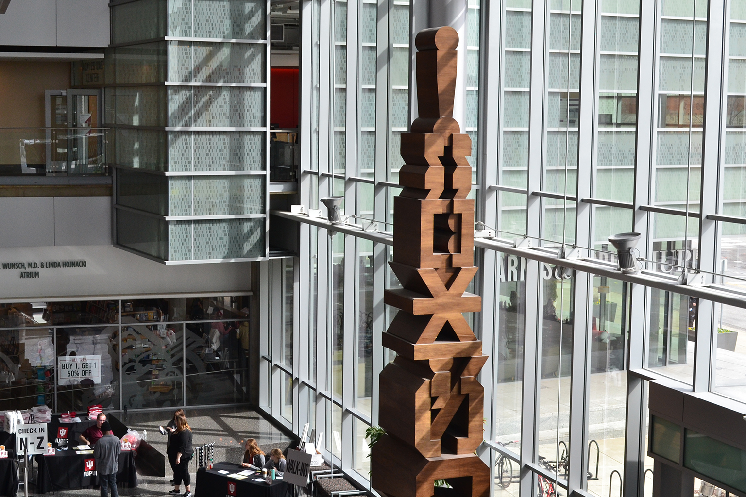 The Punctuation Spire at the Campus Center.